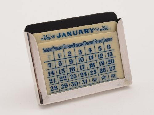 Small Silver Calendar, Chester 1924