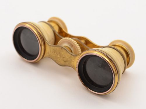 fig 1. Pair of Victorian Brass Gilt and Bone Opera Glasses, Circa 1890