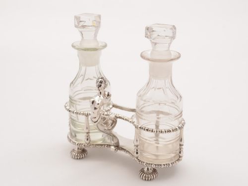 Novelty Silver Oil and Vinegar Cruet, London 1916