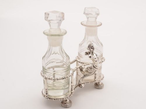 fig 1. Novelty Silver Oil and Vinegar Cruet, London 1916
