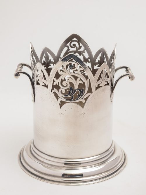 fig 1. Edwardian Silver Plated Bottle Holder, Circa 1900