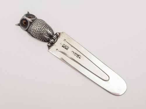 Silver Novelty Owl Bookmark, London 1924