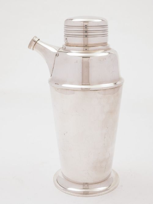 Art Deco Silver Plated Cocktail Shaker, Circa 1925