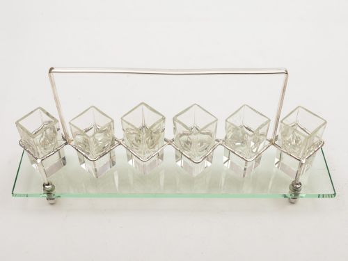 fig 1. Set of 6 Art Deco Liqueur Glasses, Circa 1930