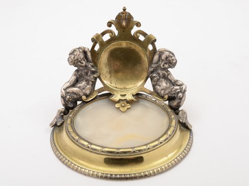 French Brass & Marble Watch Stand, Circa 1890
