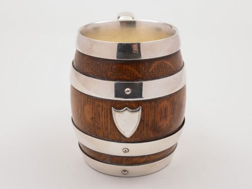 fig 1. Victorian Oak Half Pint Tankard, Circa 1890