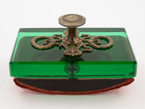 French Glass Rocker Blotter, Circa 1900