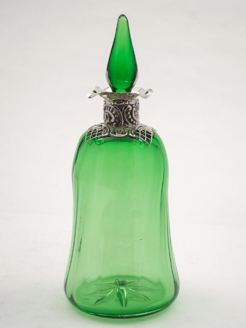Victorian Green Glass Decanter, London 1894