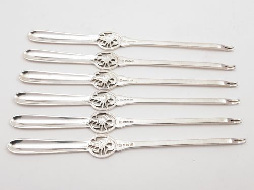 Set of 6 Edwardian Lobster Picks, Circa 1910