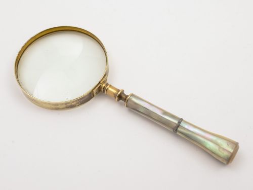 Edwardian Mother of Pearl Handled Magnifying Glass, Circa 1900