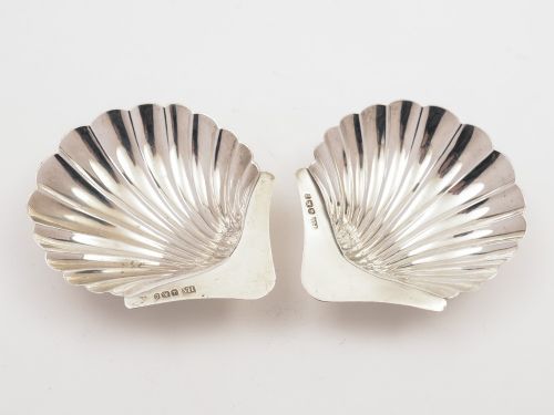 A Pair of Victorian Silver Shell Butter Dishes, Sheffield 1897