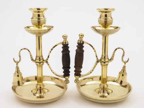 Pair of French Brass Chambersticks, Circa 1890