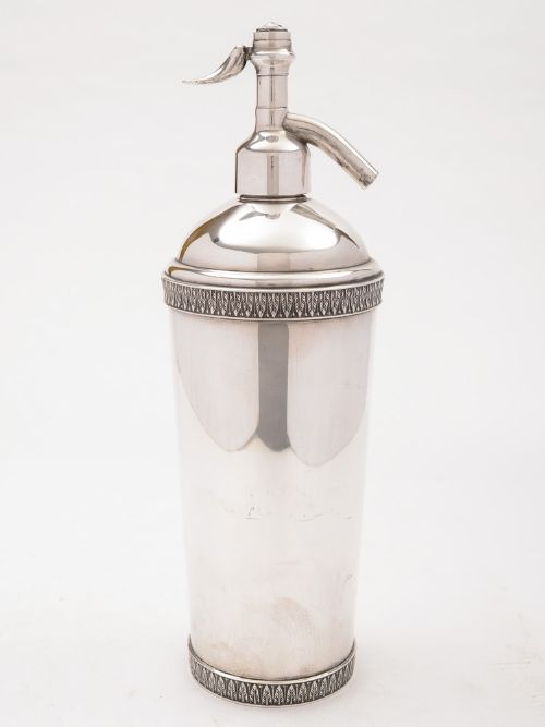 fig 1. Silver Plated Soda Syphon, Circa 1930