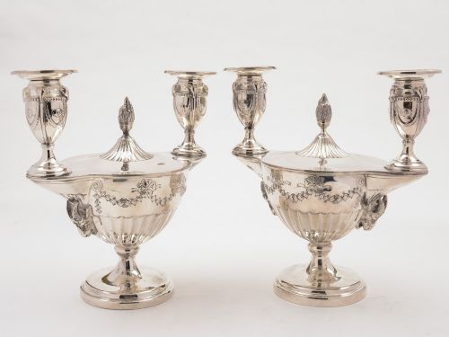 Pair of Victorian Adam Style Candelabras, Circa 1890