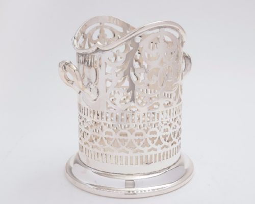 fig 1. Edwardian silver plated bottle holder , Circa 1910