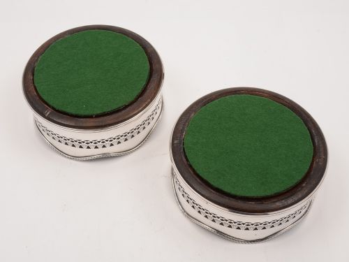 fig 1. Pair of English Wine Coasters, Circa 1920