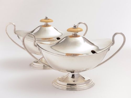 Pair of Victorian Silver Plated Sauce Tureens, Circa 1880