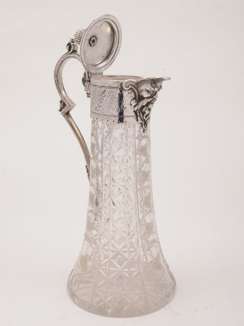 fig 1. Victorian Etched Glass Claret Jug, Circa 1890