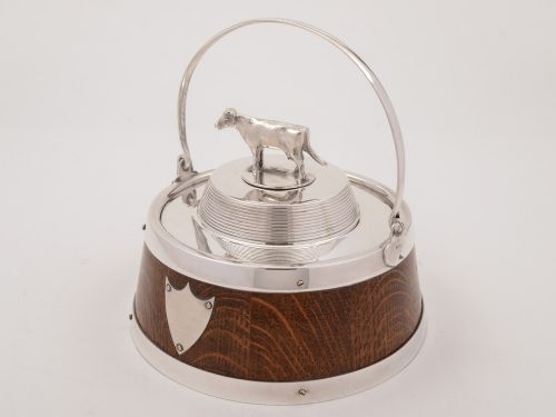Victorian Oak Butter Dish, Circa 1890