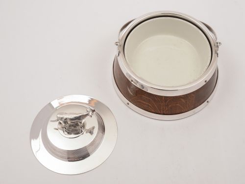 fig 1. Victorian Oak Butter Dish, Circa 1890