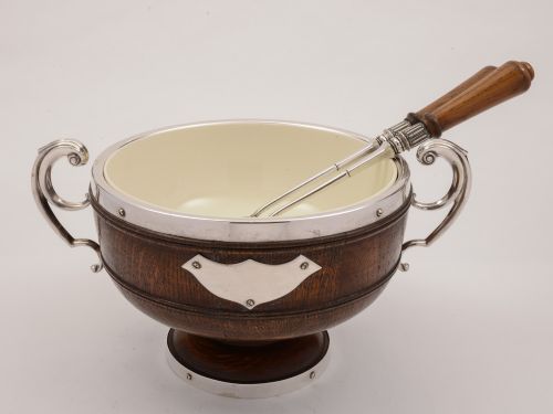 Victorian Oak Trophy Style Salad Bowl, Circa 1890