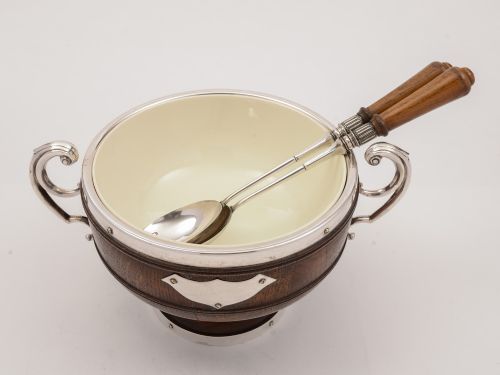 fig 1. Victorian Oak Trophy Style Salad Bowl, Circa 1890