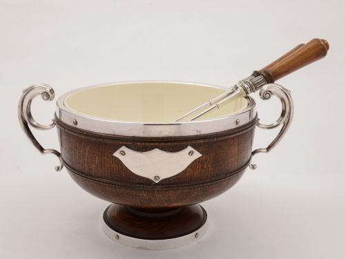 fig 2. Victorian Oak Trophy Style Salad Bowl, Circa 1890