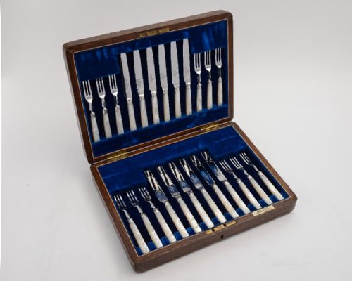 Boxed Set of 12 X 12 Dessert Knives & Forks, 1930