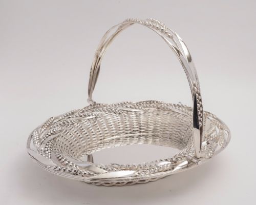 fig 1. Victorian Silver Plated Bread Basket, Circa 1860