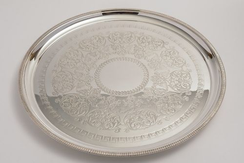 Victorian Large Engraved Salver, Circa 1890