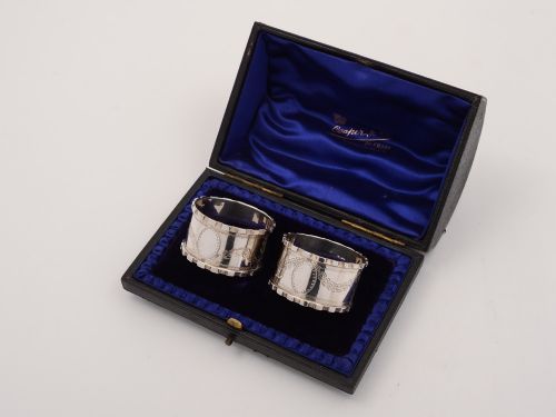 fig 1. Pair of George V Silver Napkin Rings, Birmingham 1913