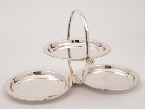 Edwardian Folding Tri-sandwich Dish, Circa 1905
