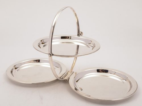 fig 1. Edwardian Folding Tri-Sandwich Dish, Circa 1905