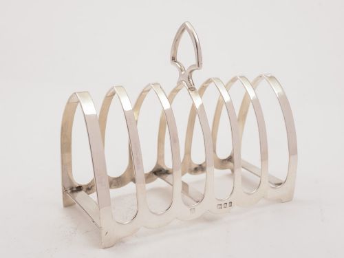 fig 1. Large George V Silver Toast Rack, London 1914