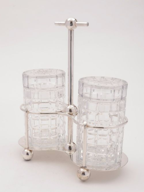 Christopher Dresser Design Pickle Jars in Stand, Circa 1890