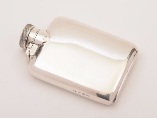 Silver Hip Flask with Bayonet Top, Birmingham 1936