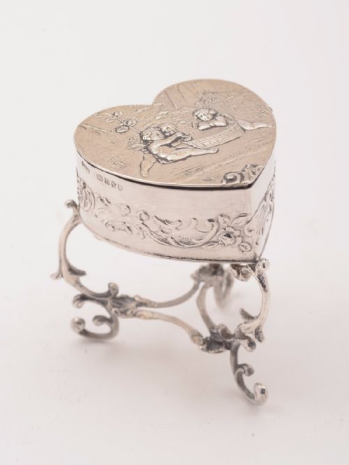 Silver Embossed Trinket Box, London 1896