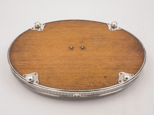 fig 1. Oak and Plate Gallery Tray with Scottish Crest, Circa 1890