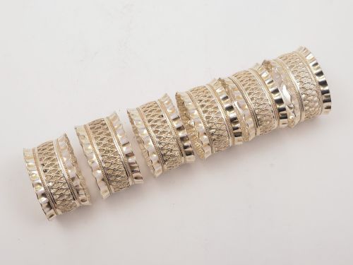 Set of 6 Victorian Napkin Rings, Circa 1890