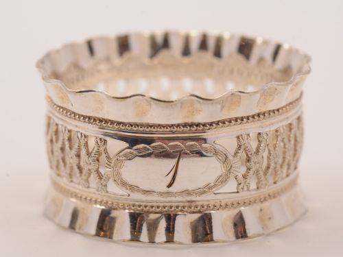 fig 1. Set of 6 Victorian Napkin Rings, Circa 1890