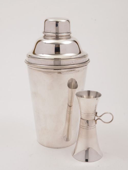 Art Deco Cocktail Shaker with Measure, Circa 1930