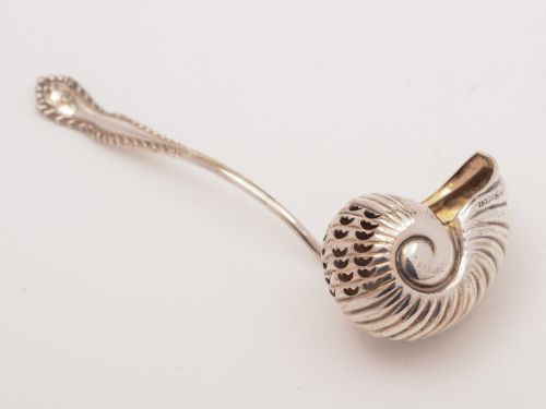 Edwardian Silver Plated Nautilus Shell Sugar Sifter, Circa 1905