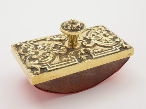 Edwardian Brass Rocker Blotter, Circa 1905