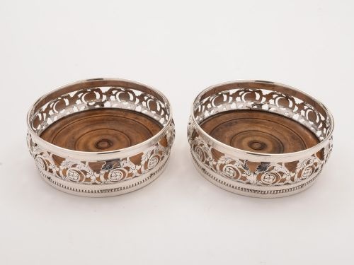 Pair of Edwardian Wine Bottle Coasters, Circa 1905