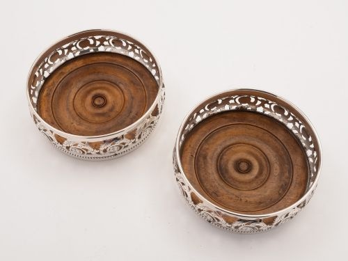 fig 1. Pair of Edwardian Wine Bottle Coasters, Circa 1905