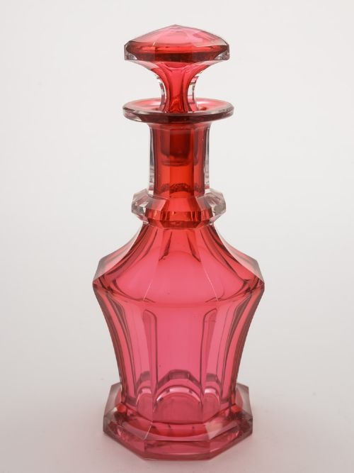Early Victorian Cranberry Decanter, Circa 1840