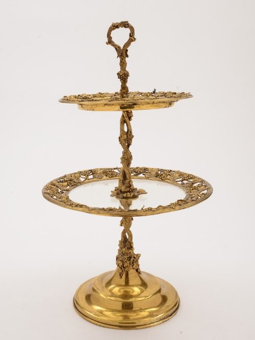 fig 1. Elkington & Co Two Tier Cake Stand, Dated 1853