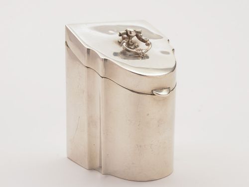 fig 1. Edwardian Novelty Silver Tea Caddy, Birmingham 1908