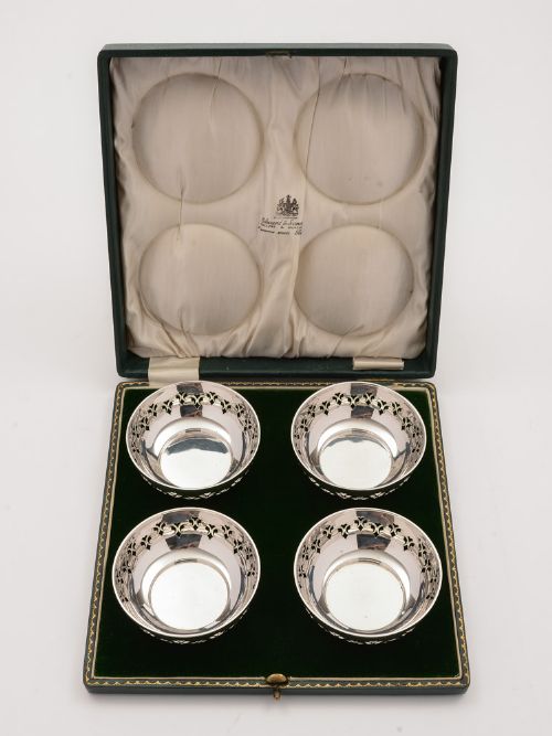 Cased Set of 4 Silver Bon Bon Dishes, Birmingham 1922