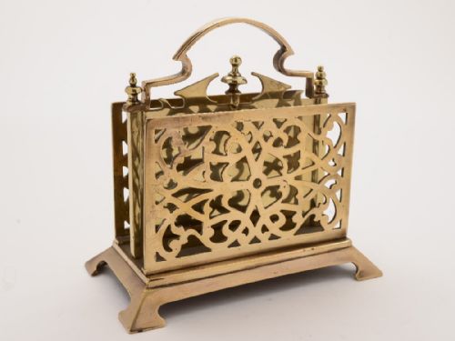Victorian English Brass Letter Rack, Circa 1890